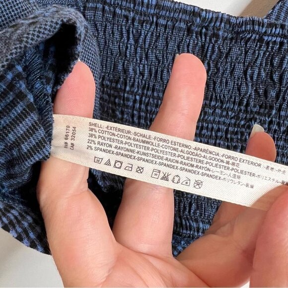 Intimately Free People Womens Size XS Blue Plaid Cropped Top Bralette Shirt - Picture 7 of 9